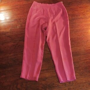 Vintage Casual Corner Hot Pink Silk Pants Sz 12